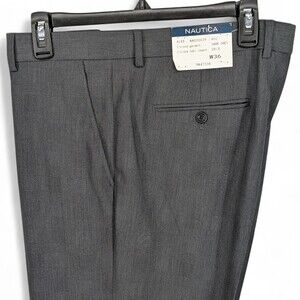 Nautica Men's Modern Fit Bi-Stretch Suit Dress Pants Gray Charcoal 32 x 32